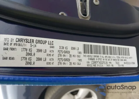 2014 Ram 1500 Express z USA, uszkodzony, nr VIN 1C6RR7FTXES375128